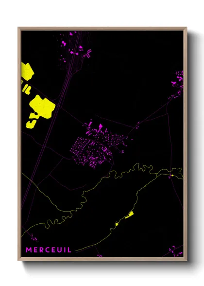 Une affiche de carte sur Merceuil