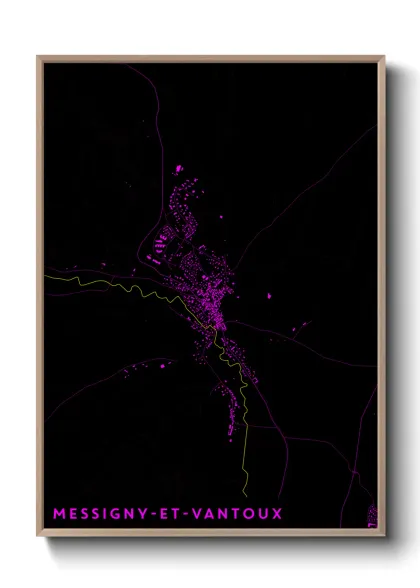Une affiche de carte sur Messigny-et-Vantoux