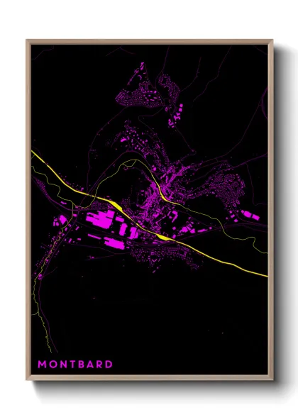 Une affiche de carte sur Montbard