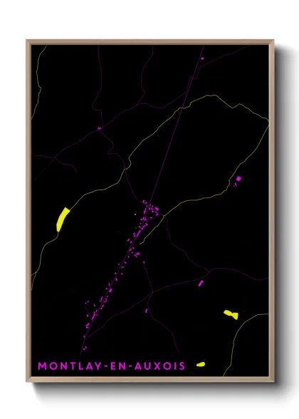Une affiche de carte sur Montlay-en-Auxois