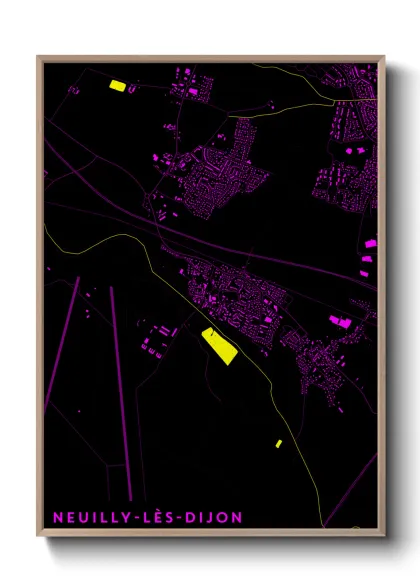 Une affiche de carte sur Neuilly-lès-Dijon