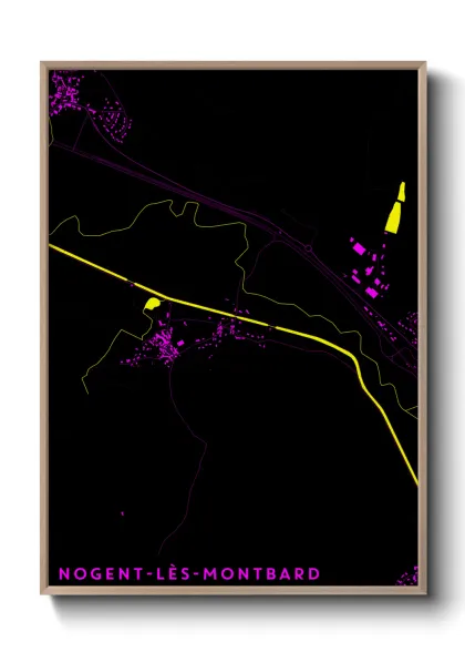 Une affiche de carte sur Nogent-lès-Montbard