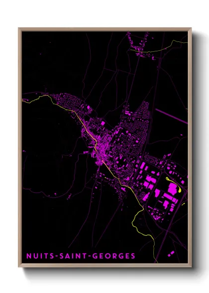 Une affiche de carte sur Nuits-Saint-Georges