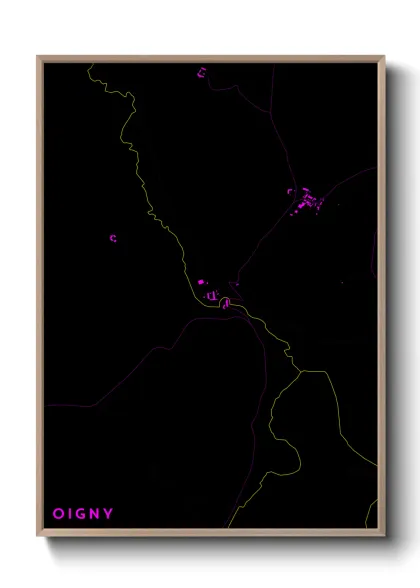 Une affiche de carte sur Oigny