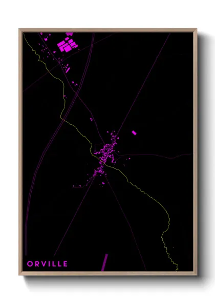 Une affiche de carte sur Orville