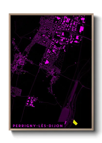 Une affiche de carte sur Perrigny-lès-Dijon