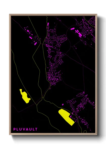 Une affiche de carte sur Pluvault