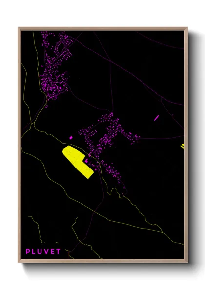 Une affiche de carte sur Pluvet