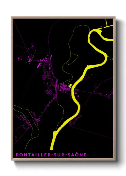 Une affiche de carte sur Pontailler-sur-Saône