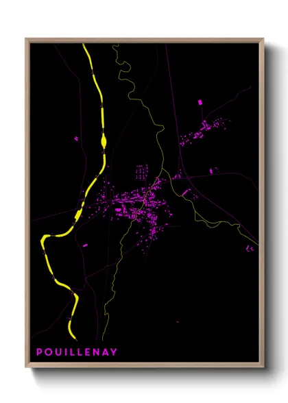 Une affiche de carte sur Pouillenay