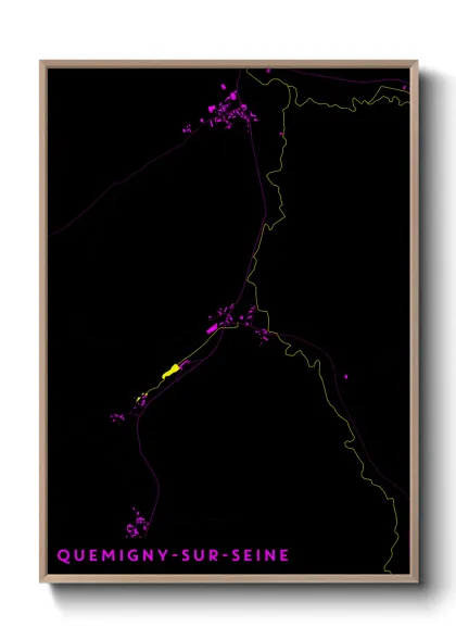 Une affiche de carte sur Quemigny-sur-Seine