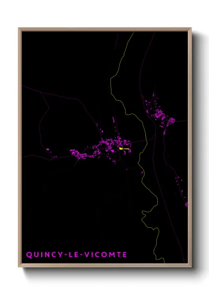 Une affiche de carte sur Quincy-le-Vicomte