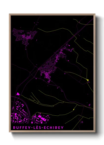 Une affiche de carte sur Ruffey-lès-Echirey