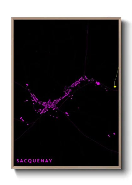 Une affiche de carte sur Sacquenay