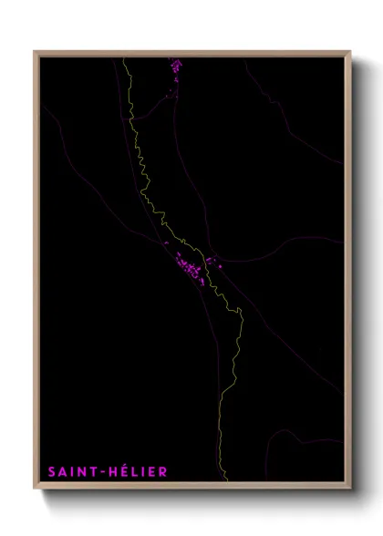 Une affiche de carte sur Saint-Hélier