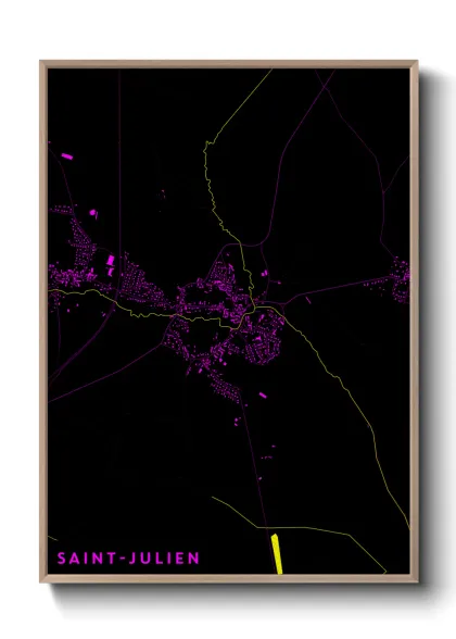 Une affiche de carte sur Saint-Julien