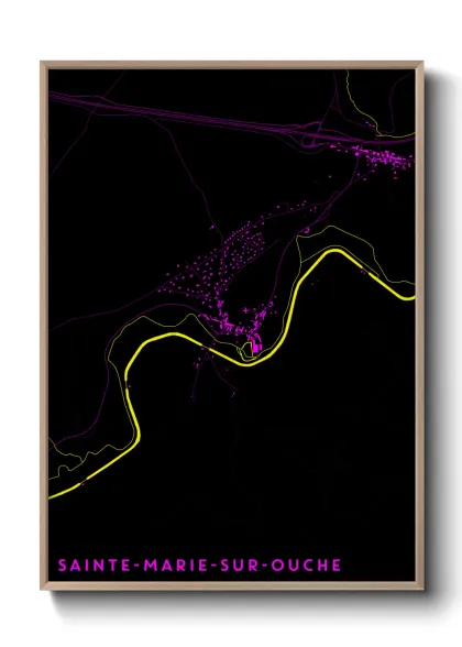 Une affiche de carte sur Sainte-Marie-sur-Ouche