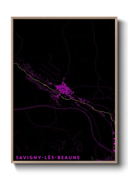 Une affiche de carte sur Savigny-lès-Beaune