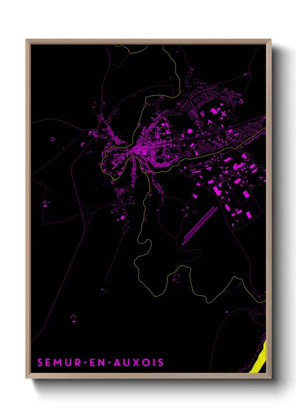 Une affiche de carte sur Semur-en-Auxois