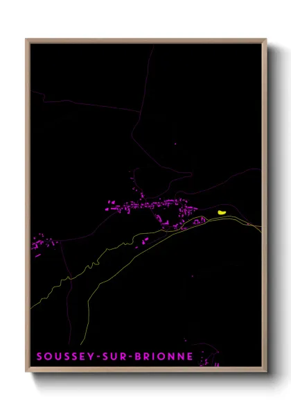 Une affiche de carte sur Soussey-sur-Brionne
