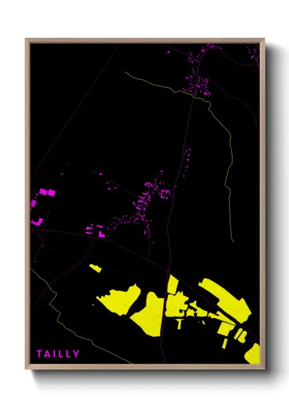 Une affiche de carte sur Tailly