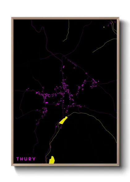 Une affiche de carte sur Thury