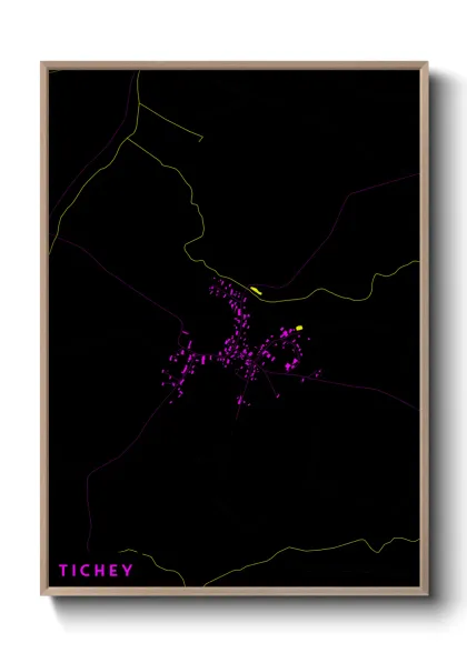 Une affiche de carte sur Tichey