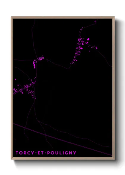 Une affiche de carte sur Torcy-et-Pouligny
