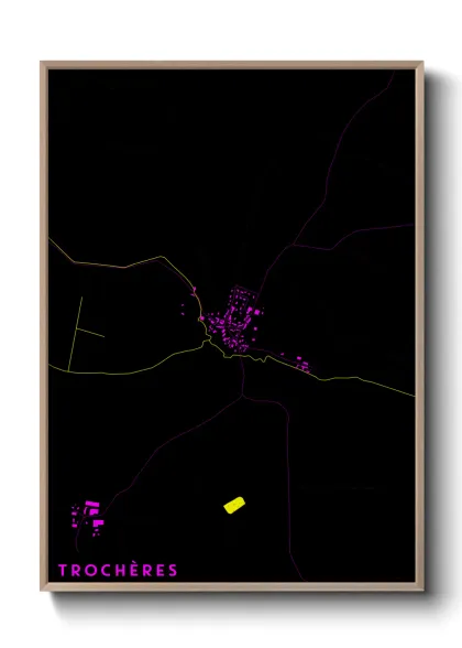 Une affiche de carte sur Trochères