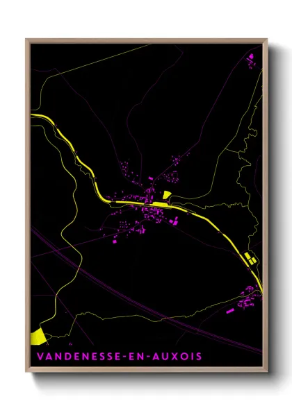 Une affiche de carte sur Vandenesse-en-Auxois
