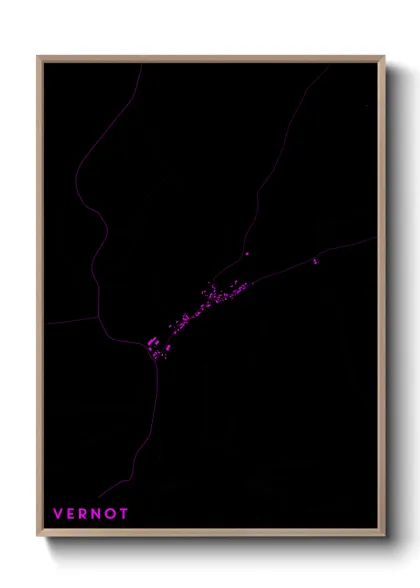 Une affiche de carte sur Vernot