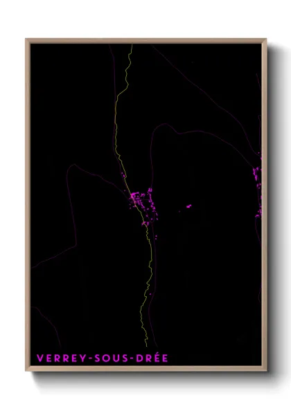 Une affiche de carte sur Verrey-sous-Drée