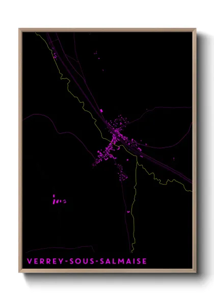 Une affiche de carte sur Verrey-sous-Salmaise