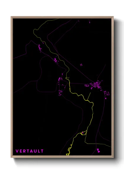 Une affiche de carte sur Vertault