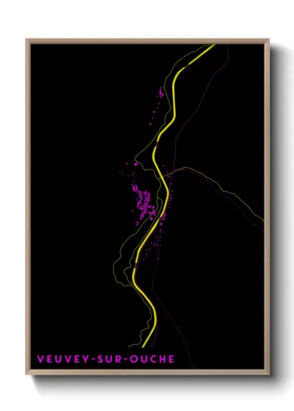 Une affiche de carte sur Veuvey-sur-Ouche