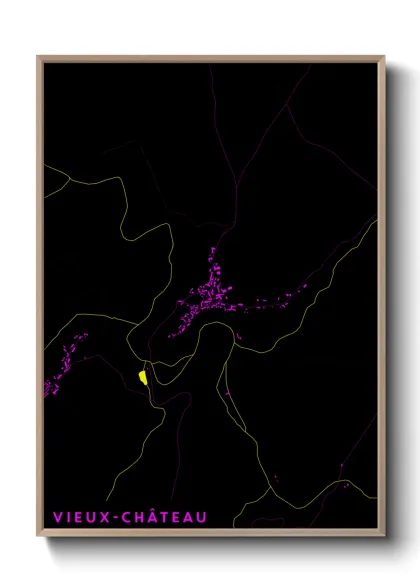 Une affiche de carte sur Vieux-Château