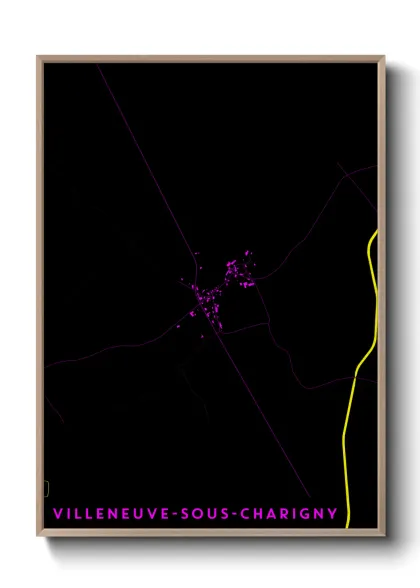 Une affiche de carte sur Villeneuve-sous-Charigny