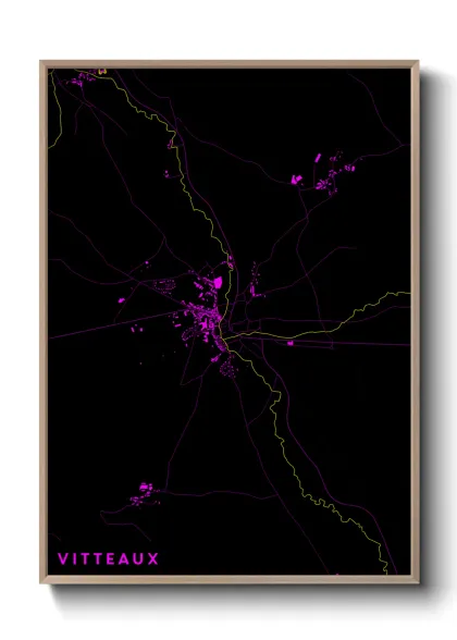 Une affiche de carte sur Vitteaux