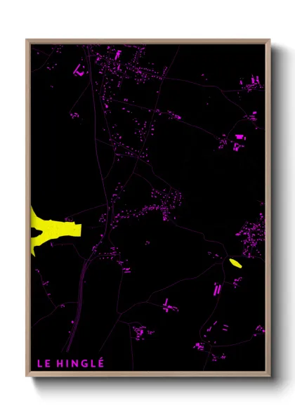 Une affiche de carte sur Le Hinglé