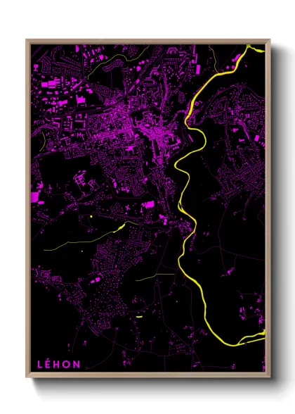 Une affiche de carte sur Léhon