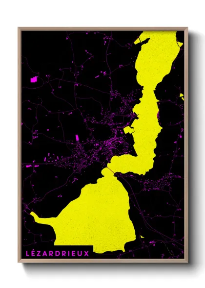 Une affiche de carte sur Lézardrieux