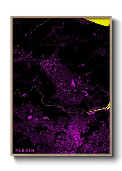 Une affiche de carte sur Plérin