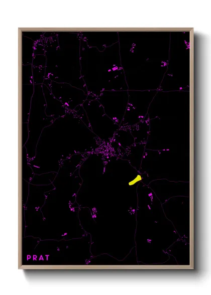 Une affiche de carte sur Prat