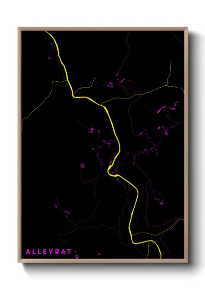 Une affiche de carte sur Alleyrat