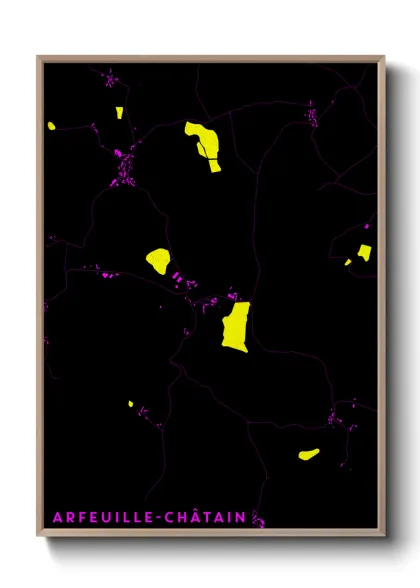 Une affiche de carte sur Arfeuille-Châtain
