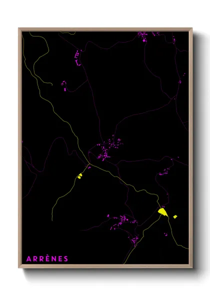 Une affiche de carte sur Arrènes