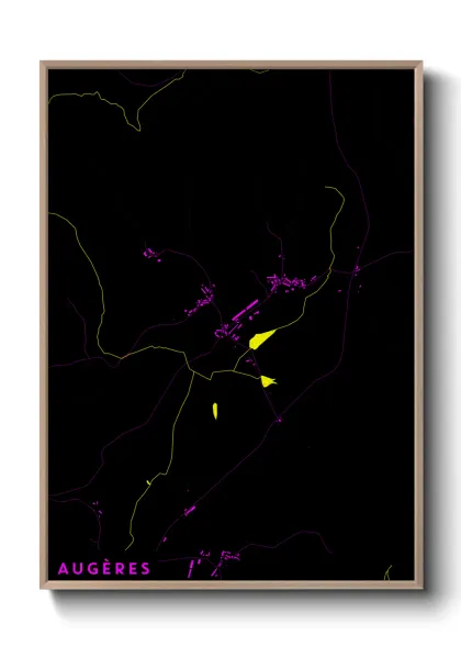 Une affiche de carte sur Augères