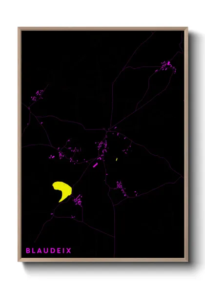 Une affiche de carte sur Blaudeix