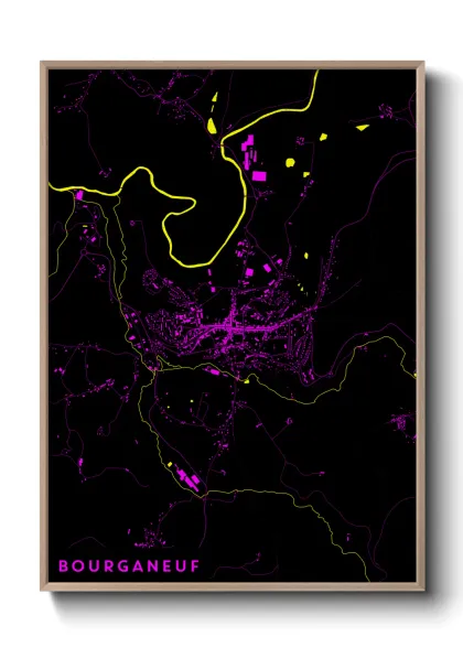 Une affiche de carte sur Bourganeuf