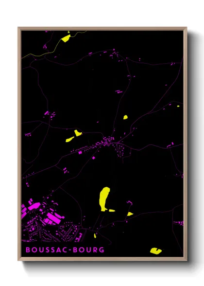 Une affiche de carte sur Boussac-Bourg